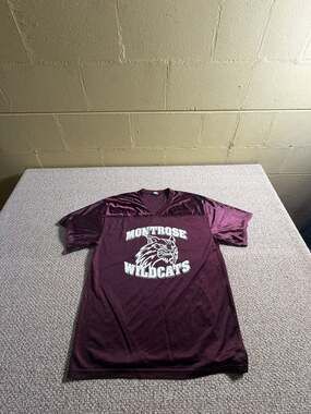 Sport-Tek Montrose Wildcats Maroon V-Neck Mesh Jersey Shirt Large